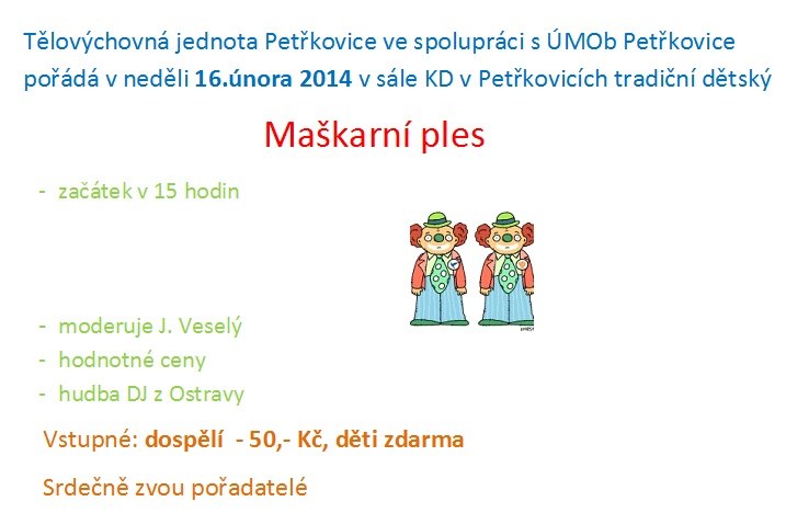 Maškarní ples pro děti