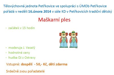 Maškarní ples pro děti